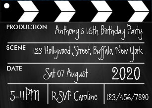 Invitations Faire Part Cartes Claquette Film Zazzle Be