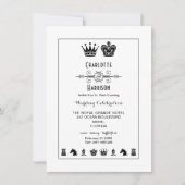 Invitation Tableau de jeu d'échecs Roi et Reine Soirée de mar (Devant)