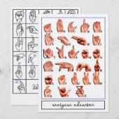 Invitation Tableau de l'alphabet de la langue des signes amér (Devant / Derrière)