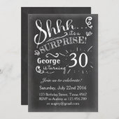 Invitation Tableau de l'invitation 30 d'anniversaire de (Devant / Derrière)