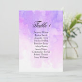 Invitation Tableau de mariage à l'aquarelle. Rose et violet (Debout devant)