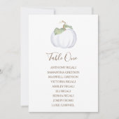 Invitation Tableau de Mariage Citrouille Blanche, Plan de Tab (Devant)