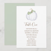 Invitation Tableau de Mariage Citrouille Blanche, Plan de Tab (Devant / Derrière)