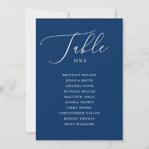 Invitation Tableau de Mariage Deep Blue Bleu Marine Plage