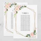Invitation Tableau de Mariage Fleurs Rouges pour Placement de (Devant / Derrière)