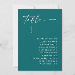 Invitation Tableau de mariage minimaliste moderne sarcelle pr