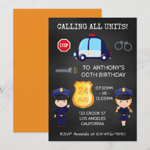 Invitation Tableau de naissance Cops et Voleurs
