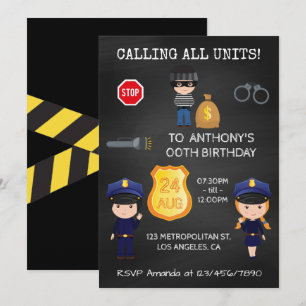 Invitation Tableau de naissance Cops et Voleurs