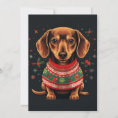 Invitation Tableau de Noël Dachshund (Dos)