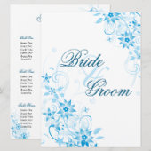 Invitation Tableau de placement de fleurs étoile bleue (Devant / Derrière)