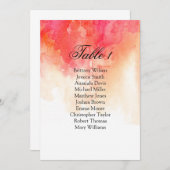 Invitation Tableau de placement de mariage à l'aquarelle roug (Devant / Derrière)