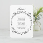 Invitation Tableau de placement de mariage aux fleurs noires (Debout devant)