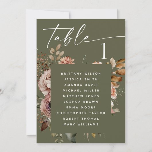Invitation Tableau de placement de mariage bois boho gris Sag (Devant)