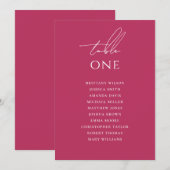 Invitation Tableau de placement de mariage couleur rose framb (Devant / Derrière)