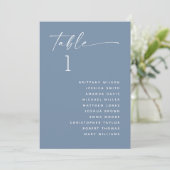 Invitation Tableau de placement de mariage élégant bleu pouss (Debout devant)