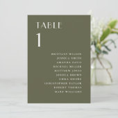 Invitation Tableau de placement de mariage extérieur vert oli (Debout devant)