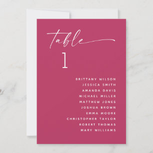Invitation Tableau de placement de mariage minimaliste rose f