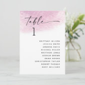 Invitation Tableau de placement de mariage pastel rose pâle v (Debout devant)