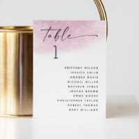Tableau de placement de mariage pastel rose pâle v
