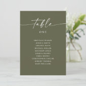 Invitation Tableau de placement de mariage vert olive moderne (Debout devant)
