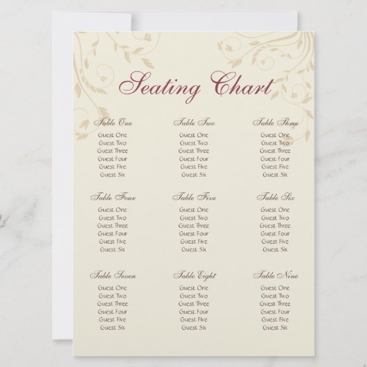 Invitation Tableau de placement de sièges aux jonquilles et b (Dos)