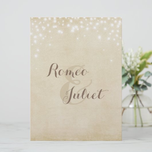 Invitation Tableau de placement de sièges Parchment Sparkle (Debout devant)