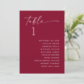 Invitation Tableau de placement de table de mariage à l'écrit (Debout devant)