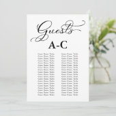 Invitation Tableau de placement des invités de mariage alphab (Debout devant)