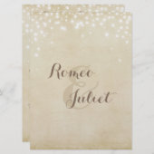 Invitation Tableau de placement Parchment Sparkle (Devant / Derrière)