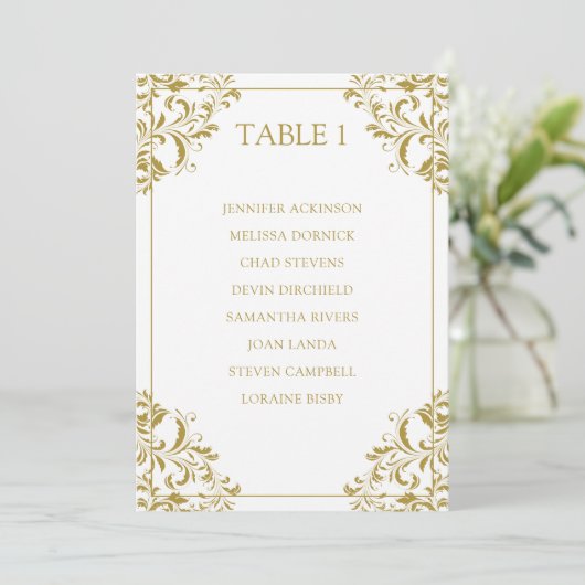 Invitation Tableau de plan de table Nadine | Or (Debout devant)