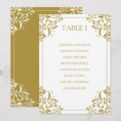 Invitation Tableau de plan de table Nadine | Or (Devant / Derrière)