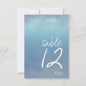 Invitation Tableau de réflexions à l'aquarelle Numéro Bleu ID (Dos)