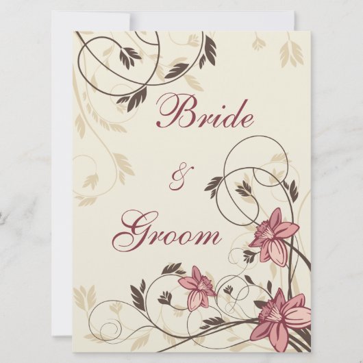 Invitation Tableau de Siège Fuschia Jonquils et Blé (Devant)