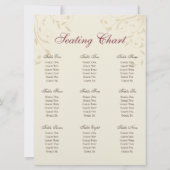 Invitation Tableau de Siège Fuschia Jonquils et Blé (Dos)