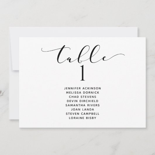 Invitation Tableau de siège mariage Horizontal élégant (Devant)