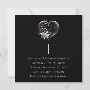 Invitation Tableau de siège Mariage rose moderne -