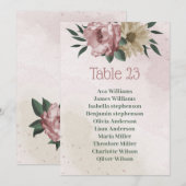 Invitation tableau de sièges botanique des fleurs de champagn (Devant / Derrière)