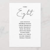 Invitation Tableau De Sièges Chic Noir Et Blanc Numéro De Tab (Dos)