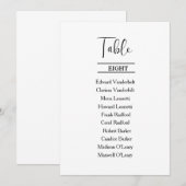 Invitation Tableau de sièges de table de mariage élégant et m (Devant / Derrière)