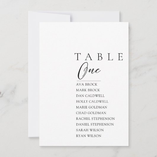 Invitation Tableau de sièges du nombre minimal de tables (Dos)