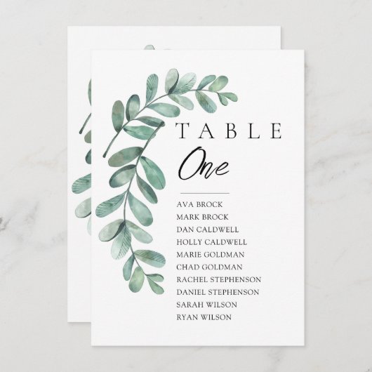 Invitation Tableau de sièges Eucalyptus (Devant / Derrière)