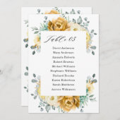 Invitation Tableau de sièges Mariage de l'aile jaune de mouta (Devant / Derrière)