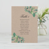 Invitation Tableau de sièges mariage rustique. Aquarelle bota (Debout devant)