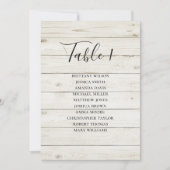 Invitation Tableau de sièges mariage rustique. Grange en bois (Devant)