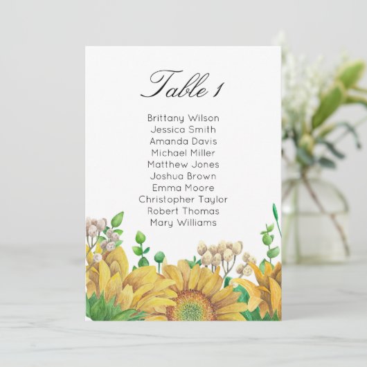 Invitation Tableau de sièges mariage rustique. Plan de table  (Debout devant)