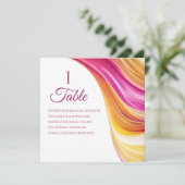 Invitation Tableau de sièges mariages - Moderne-rose Orange J (Debout devant)