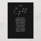 Invitation Tableau de sièges modernes en noir et blanc Numéro (Dos)