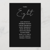 Invitation Tableau de sièges modernes en noir et blanc Numéro (Devant)