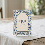 Invitation Tableau de sièges vintage à arche florale complexe<br><div class="desc">Cette élégante conception de numéro de table assise est dotée de la même palette de couleurs bleu et crème intemporelle avec un cadre vintage à fleurs, créant un look cohésif qui complète votre thème mariage. Chaque numéro de table est affiché en bonne place dans la fontaine serif classique pour faciliter...</div>