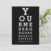 Invitation Tableau de test de vue amusant avec message person (Debout devant)